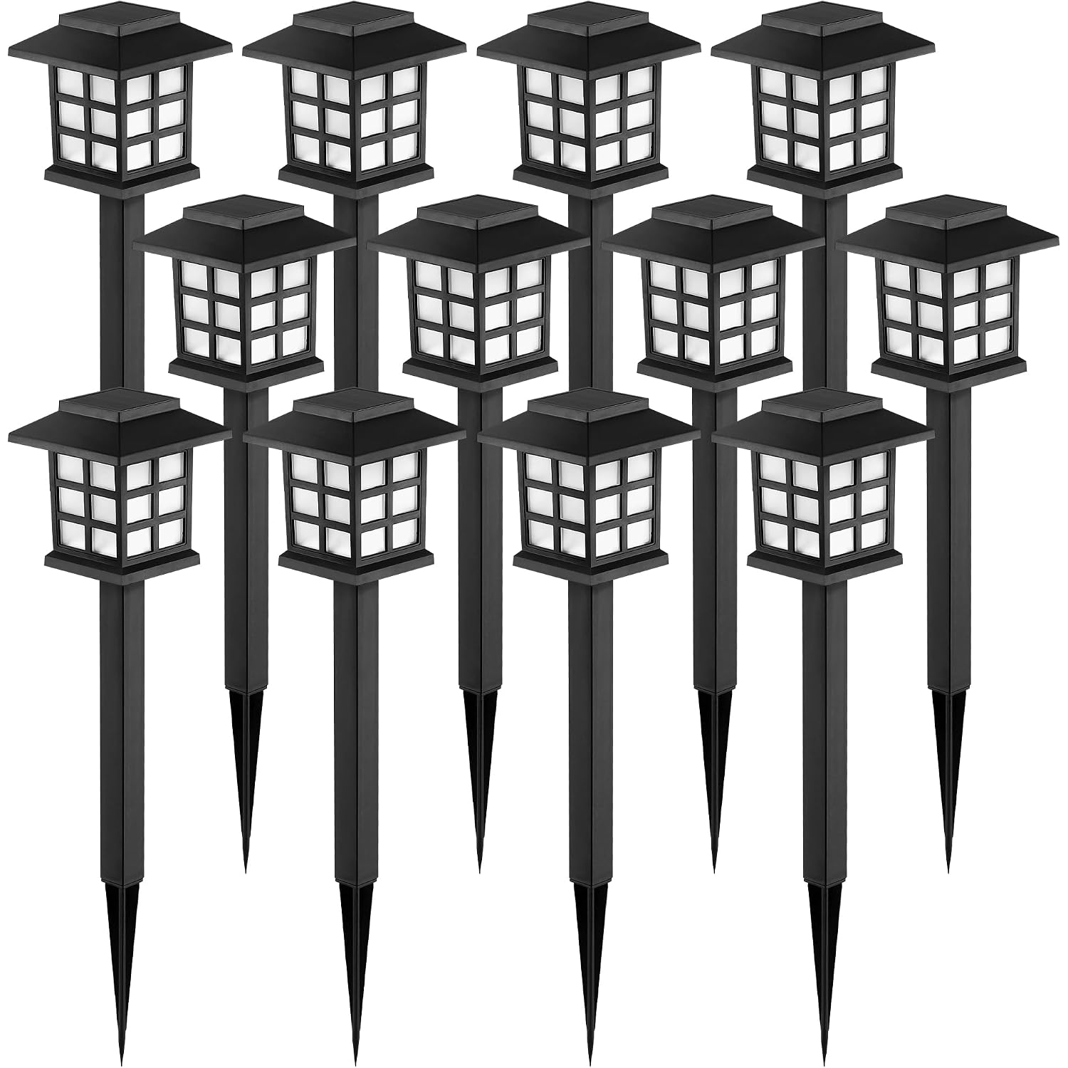 Gigalumi Solar Lights Outdoor Waterproof 12 Pack, Led Garden Decor | Warm White Led Solar Garden Lights Outdoor Decor, 8 Hours Of Landscape Lighting For Garden, House Decor