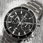 Bulova Men'S Marine Star Series C Stainless Steel 6-Hand Chronograph Quartz Watch, Black Dial Style: 96B272