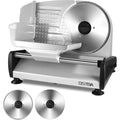 Ostba Meat Slicer 200W Electric Deli Food Slicer With 2 Removable 7.5" Stainless Steel Blade, Adjustable Thickness For Home Use, Child Lock Protection, Easy To Clean, Cuts Meat, Bread And Cheese