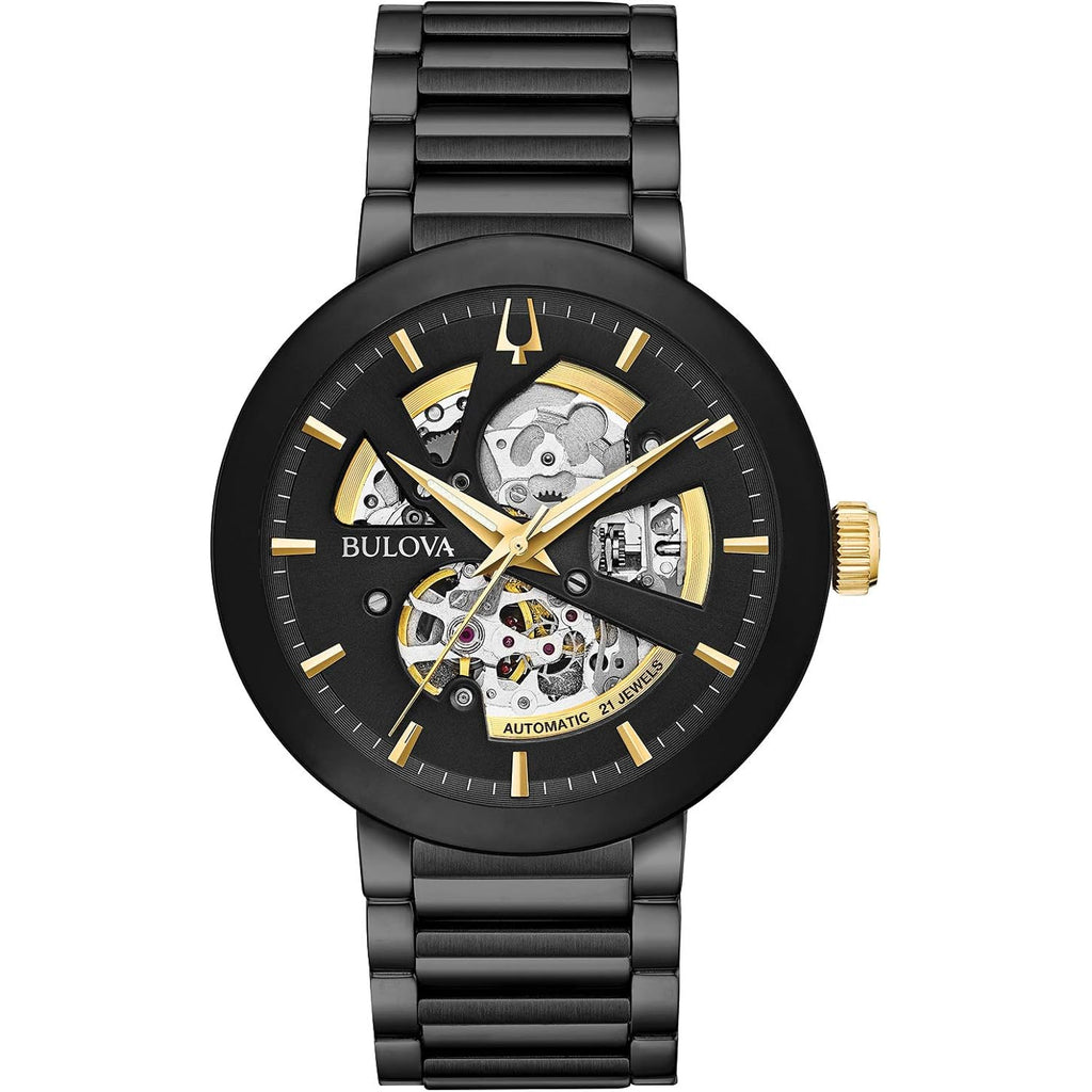 Bulova Men'S Modern 3-Hand Automatic Watch, Open Aperture Dial And Edge To Edge Crystal