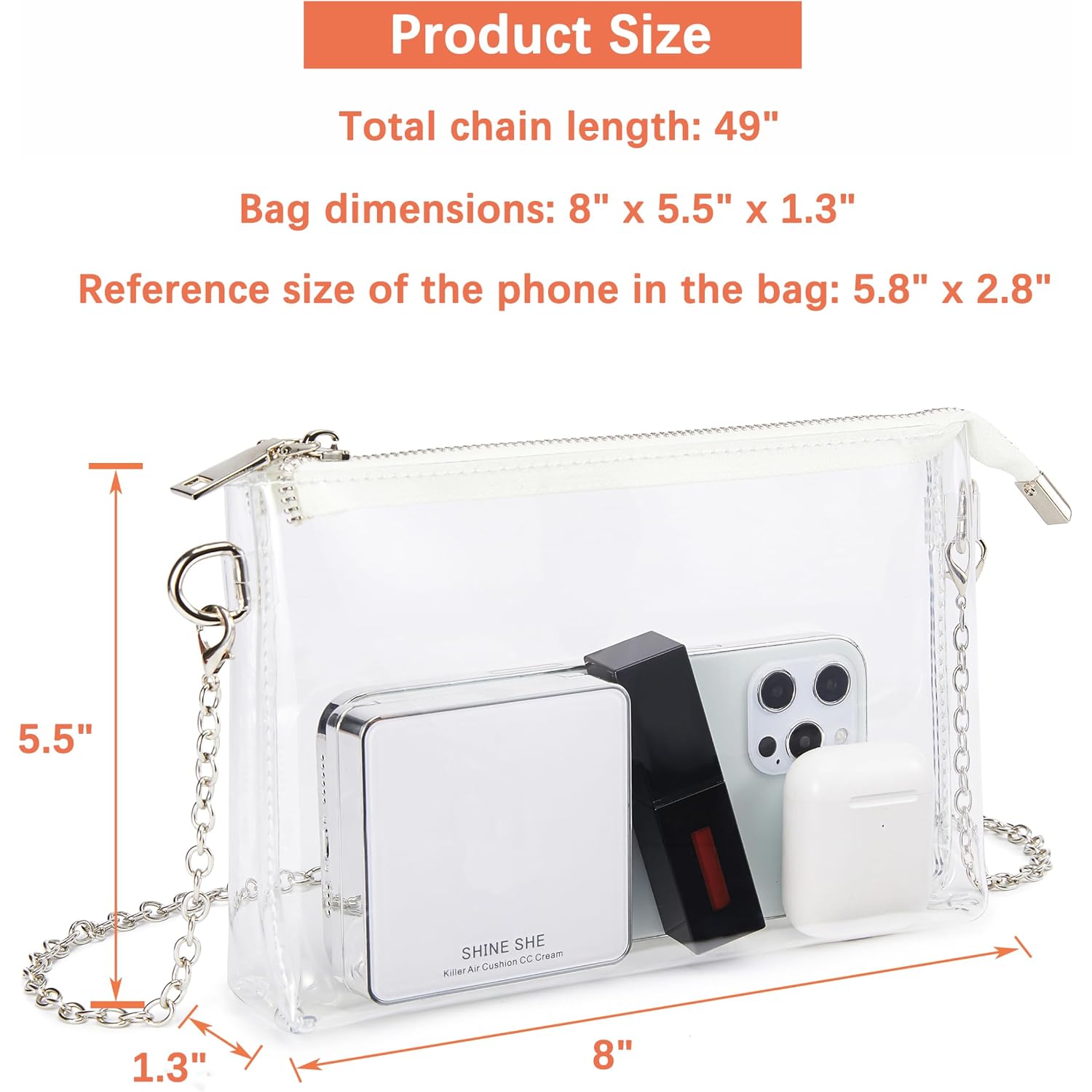 Clear Bag Stadium Approved: Suit For Quick Security Check - Small Transparent Purse For Women