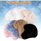 Peicees Oversized Fur Trapper Hat for Women Ladies Russian Ushanka Furry Winter Hat with Ear Flaps Fuzzy Warm Black White XL