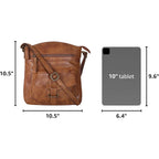 Oak Leathers Leather Crossbody Bag For Women With Adjustable Sling Strap - Medium Size Crossover Shoulder Handbag Purse