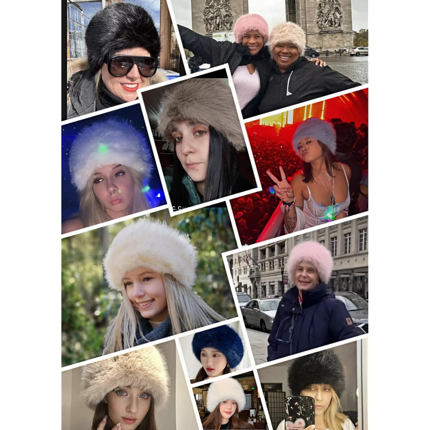 Lina & Lily Women's Winter Cossack Hat Russian Style Long Pile Faux Fur