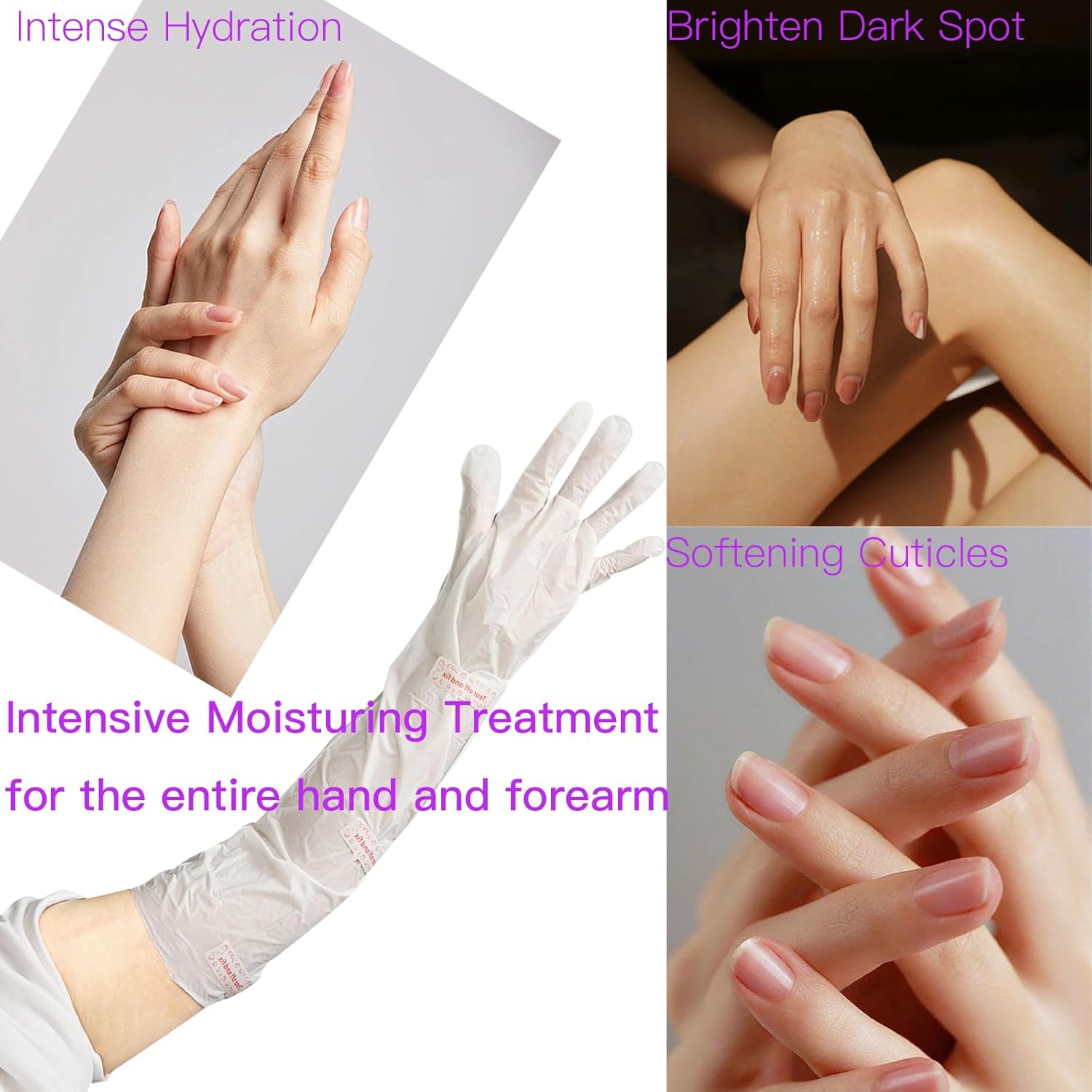 Pumei Hydrating Hand Mask - 3 Pairs Long-Length Hand Masks Moisturizing Gloves with Avocado Oil and Shea Butter for Dry Rough Skin Hand Moisturizer Gloves for Women & Men