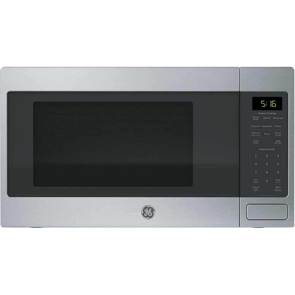 Ge Countertop Microwave Oven, 1150 Watt, 1.6 Cu. Ft., Stainless Steel | 8 Convenience Cook Settings, One-Touch Controls, Child Lock Technology, Glass Turntable, For Kitchen, Dorm, Office, Apartment