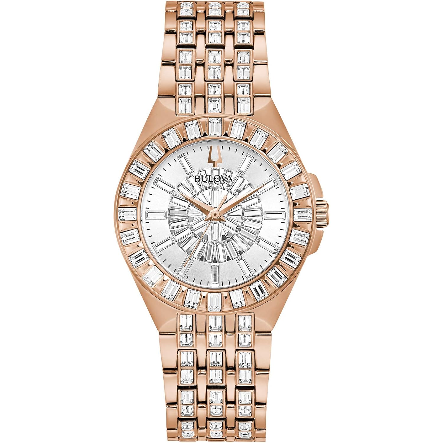 Bulova Ladies Quartz Phantom Rose Gold-Tone Stainless Steel Bracelet