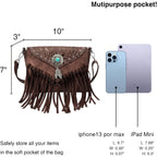 Small Crossbody Bags For Women Crossbody Handbag Fringe Purse Tassel Shoulder Bag Turquoise Concho Wallet