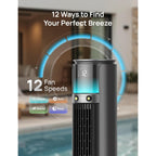 Dreo Turbocool Outdoor Misting Fan 711As, 33 Ft/S High Velocity, 20Db Quiet | 12 Speeds, 4 Modes, 150° Customizable Oscillating, Smart Standing Fan For Bedroom, Dc Motor, Ipx4-Rated Weather Resistant