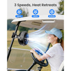 Koonie 8'' 10000Mah Battery Operated Misting Fan With Max. 48 Hrs Runtime | Portable Mist Desk Fan With Clip, 3 Speeds, 2 Spray Modes, 200Ml Tank For Golf Cart Home Office Travel Camping Stroller
