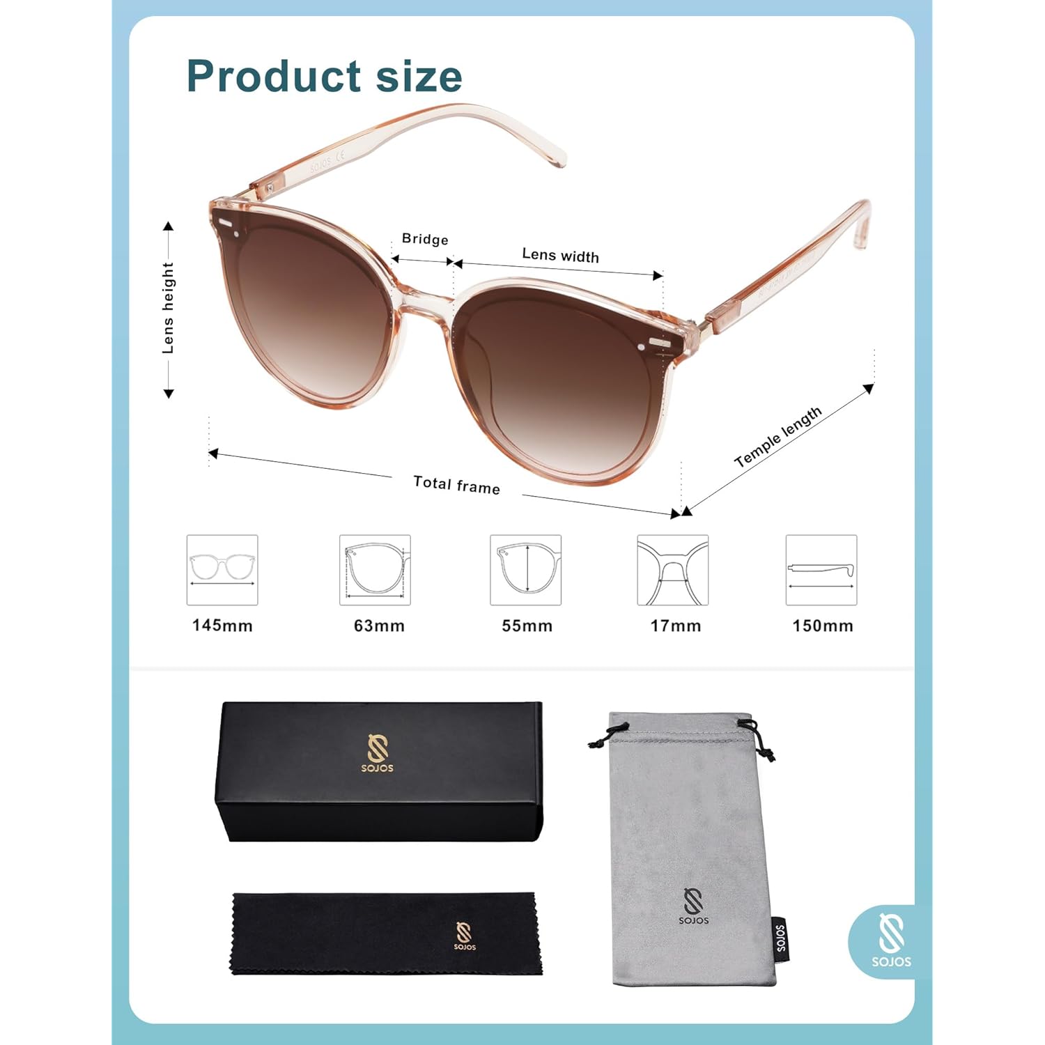 SOJOS Sunglasses Womens Trendy 2025 Classic Round Retro Vintage Shades Large Frame Sunnies SJ2067