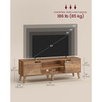 Vasagle Tv Stand For 65-Inch Tvs, Entertainment Center With Adjustable Shelf, 58-Inch Long Media Console Table, Transitional Style, For Living Room, Bedroom, Honey Brown Ultv556K01