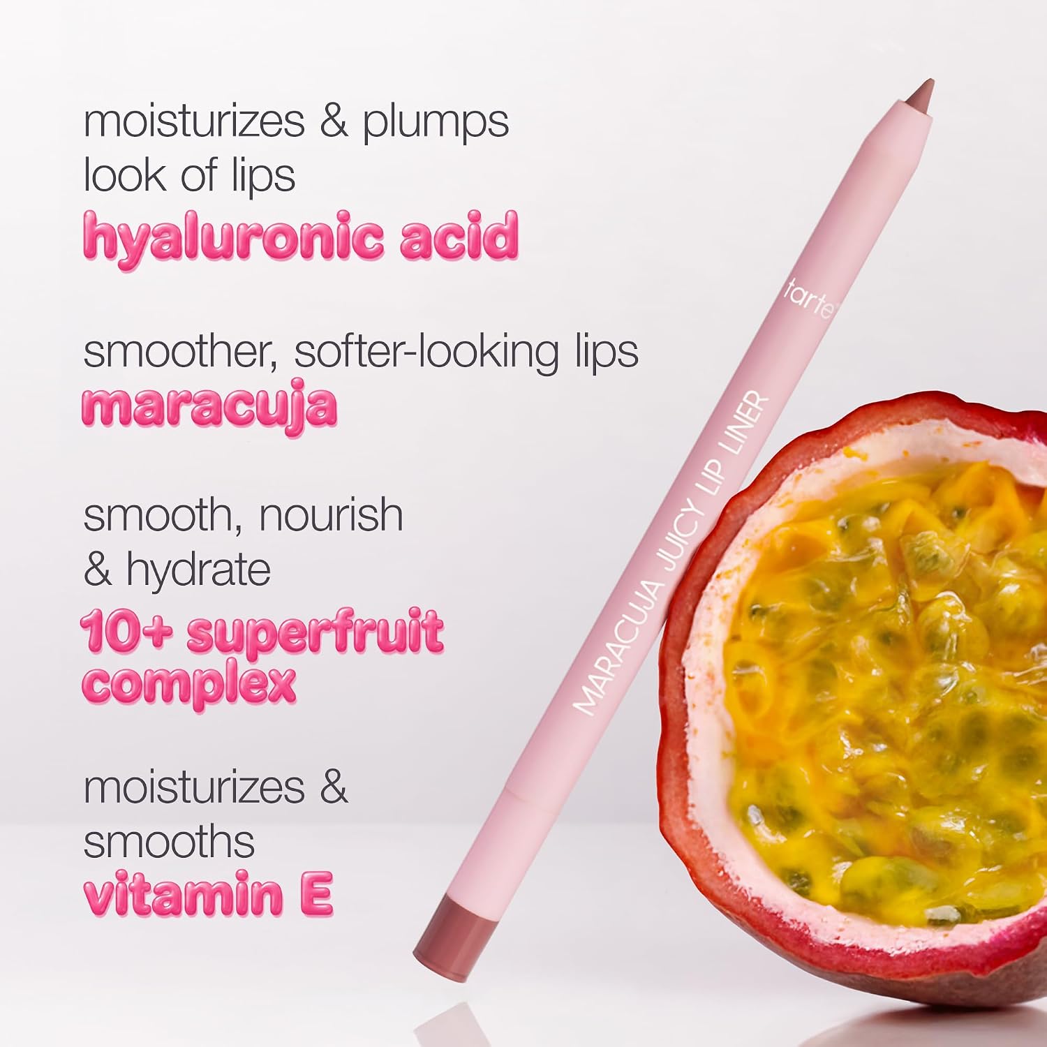 Tarte Maracuja Juicy Lip Liner – Creamy, Matte, Lip Liner With Hyaluronic Acid With Vitamin E, Vegan & Cruelty-Free