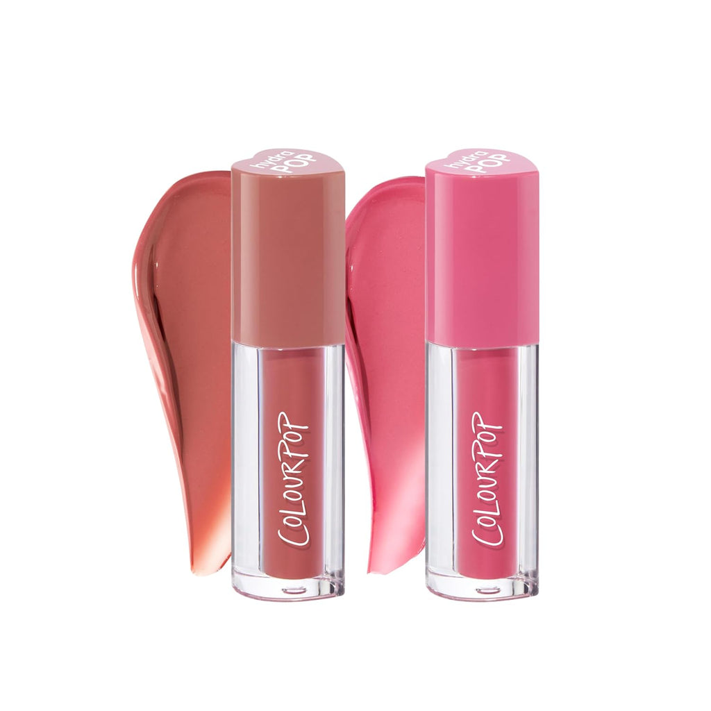 ColourPop HydraPop Glossy Lip Stain Duo - Pink & Warm Nude Hydrating Lip Gloss Set That Fades Into A Soft Tint - Non-Drying & Long-Lasting - Water-Based Gloss-to-Stain Finish (2 Count)