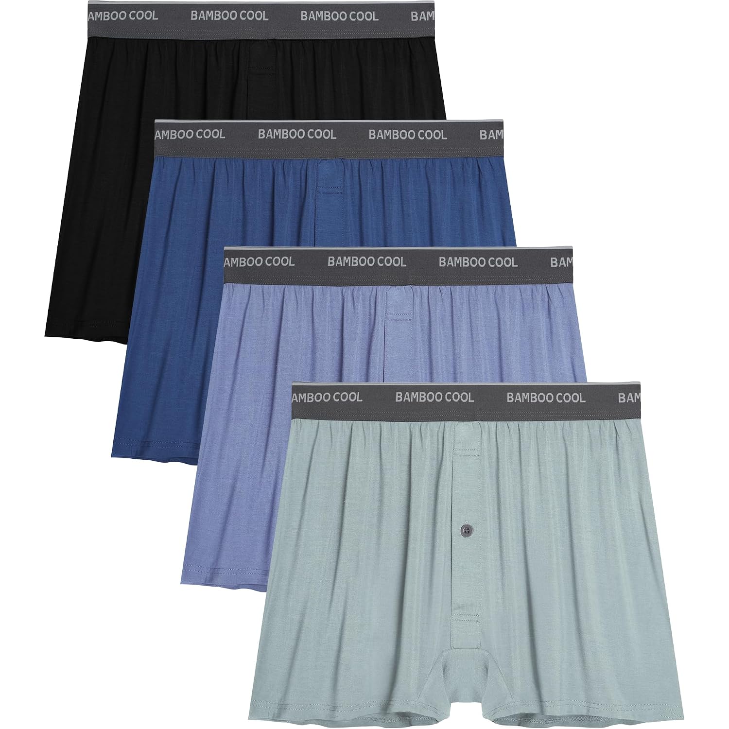Bamboo Cool Men'S Underwear Boxer Shorts,Breathable Knit Boxers,Stretch And Relaxed Fit 4 Pack
