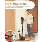 Eleckeys 650W Cordless Vacuum Cleaner For Home, Pet Hair & Hardwood Floors, 55Kpa Lightweight Vacuum Cleaners With 65 Mins Runtime, Self-Standing, Foldable Tube, Charging Dock & Anti-Tangle Brush