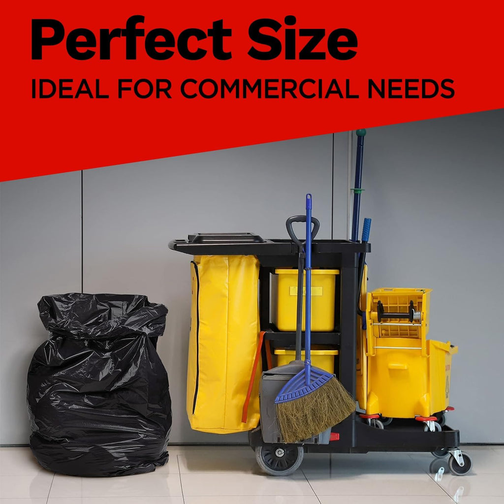 Toughbag 55-60 Gallon Heavy Duty Trash Bags, 150 Count, Black, Made In Usa
