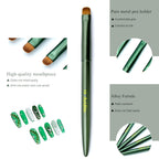 4pcs Matte Green Metal French Nail Brush | Professional French Tip Brush | Nail Clean Up Brush (#10,#12,#14,#16) (Matte Green)