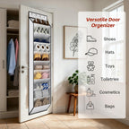 Keepjoy 10 Tiers White Over Door Shoe Organizer Storage, Hanging Shoe Holder For Door With Large Deep Pockets, Fit 20-30 Pairs Shoe Rack For Sneakers, Boots (White)
