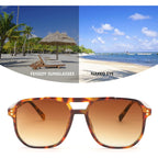 FEISEDY Retro Square Aviator Sunglasses Women Men 70s Vintage Trendy Plastic Frame Sun Glasses B2835