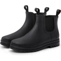 Planone Short Rain Boots for Women Chelsea Fashion Waterproof Ankle Non-Slip Matte Surface Rubber Boots Lightweight Outdoor Garden Shoes Work Booties for Ladies with Arch Support and Removable Comfort Insole