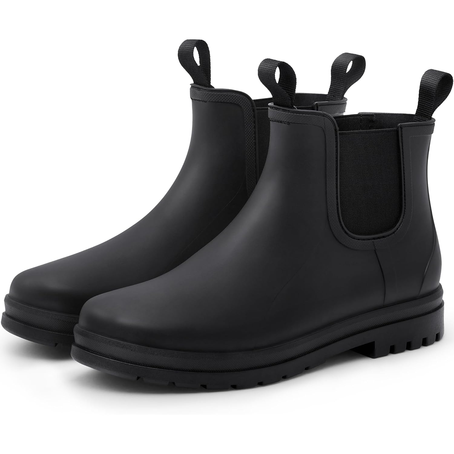 Planone Short Rain Boots for Women Chelsea Fashion Waterproof Ankle Non-Slip Matte Surface Rubber Boots Lightweight Outdoor Garden Shoes Work Booties for Ladies with Arch Support and Removable Comfort Insole