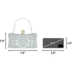 Rhinestone Clutch Purses For Women Sparkly Handbags Evening Bags | Diamond Purse Pearl Clasp Glitter Crystal Gemstone Shoulder Bag Luxury Handbag For Wedding Formal Party Prom Cocktail