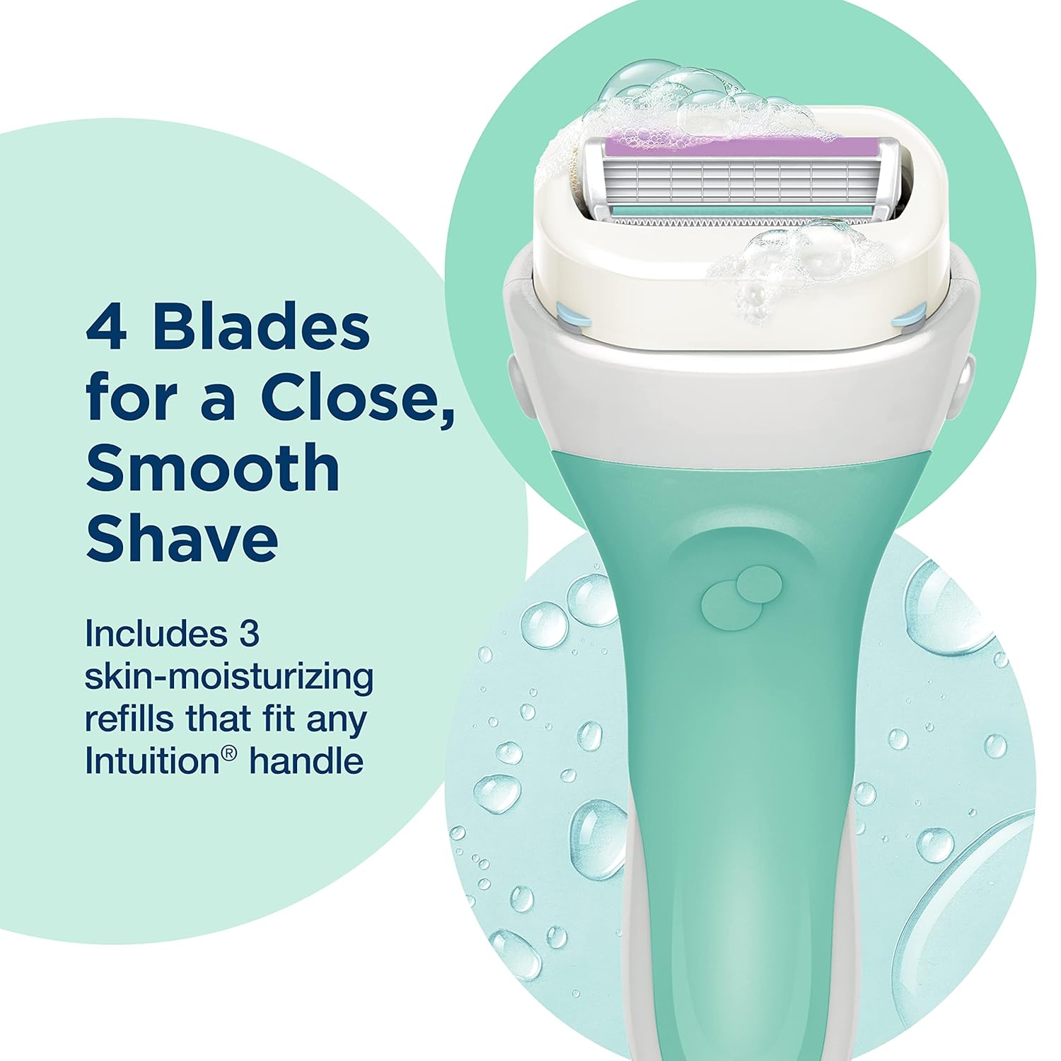 Schick Intuition Sensitive Skin Womens Razor Refills with Vitamin E & Aloe, Pack of 1(count of 3)