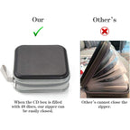 Cd Case, 48 Capacity Hard Plastic Zipper Disc Wallet For Car | Dvd Holder, Portable Hand Strap, Anti-Slip Sleeves, Scratch-Resistant Sleeves, Disc Storage Organizer, For Home Office Travel