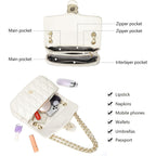 Quilted Crossbody Purse For Women Trendy - Ladies Shoulder Bag Leather Satchel Handbag Designer Evening Clutch