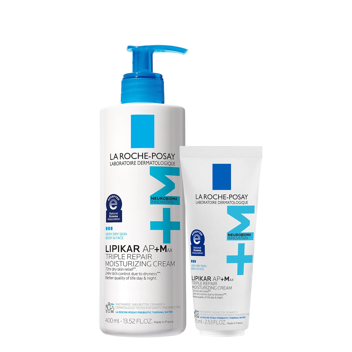 La Roche-Posay Lipikar Ap+Max Triple Repair Moisturizing Body Cream | Face & Body Lotion For Dry Skin With Shea Butter & Niacinamide | Gentle Moisturizer For Very Dry, Rough & Sensitive Skin