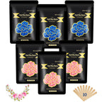 1.3Lb/21oz Wax Beads for Brazilian, Eyebrow, Face, Bikini, Legs, Arms Waxing - 6 Packs with 10 Wax Spatulas for Women and Men