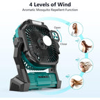 Portable Fan Rechargeable, 20000Mah Cordless Battery Powered Fan With Led Lantern Battery Operated For Travel Bedroom Home Camping Tent Office Beach Desk Fishing Table