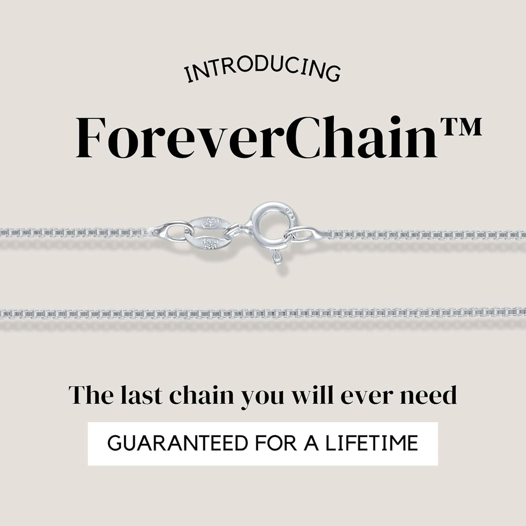 KISPER 925 Solid Sterling Silver 1mm Dainty Thin Box Chain Necklace for Women, Italian Made Tarnish Resistant Waterproof Hypoallergenic, 14 16 18 20 22 24 30 inches
