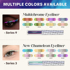 Charmacy Chameleon Glitter Liquid Eyeliner, Metallic Shade Color Shift Eye Liner, Highly Pigmented, 24H Long-Lasting, Waterproof And Anti-Smudge, Ultra-Fine Tip, Purple Gold Indigo 904