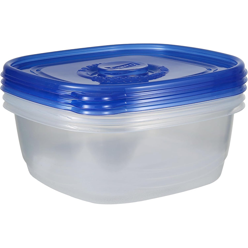 Glad Gladware Xl Square Food Storage Containers With Lock Tight Lids, Bpa-Free Family Size Plastic Containers For Leftovers, Meal Prep, And Freezer Storage, Dishwasher Safe, 104 Oz, 3 Count