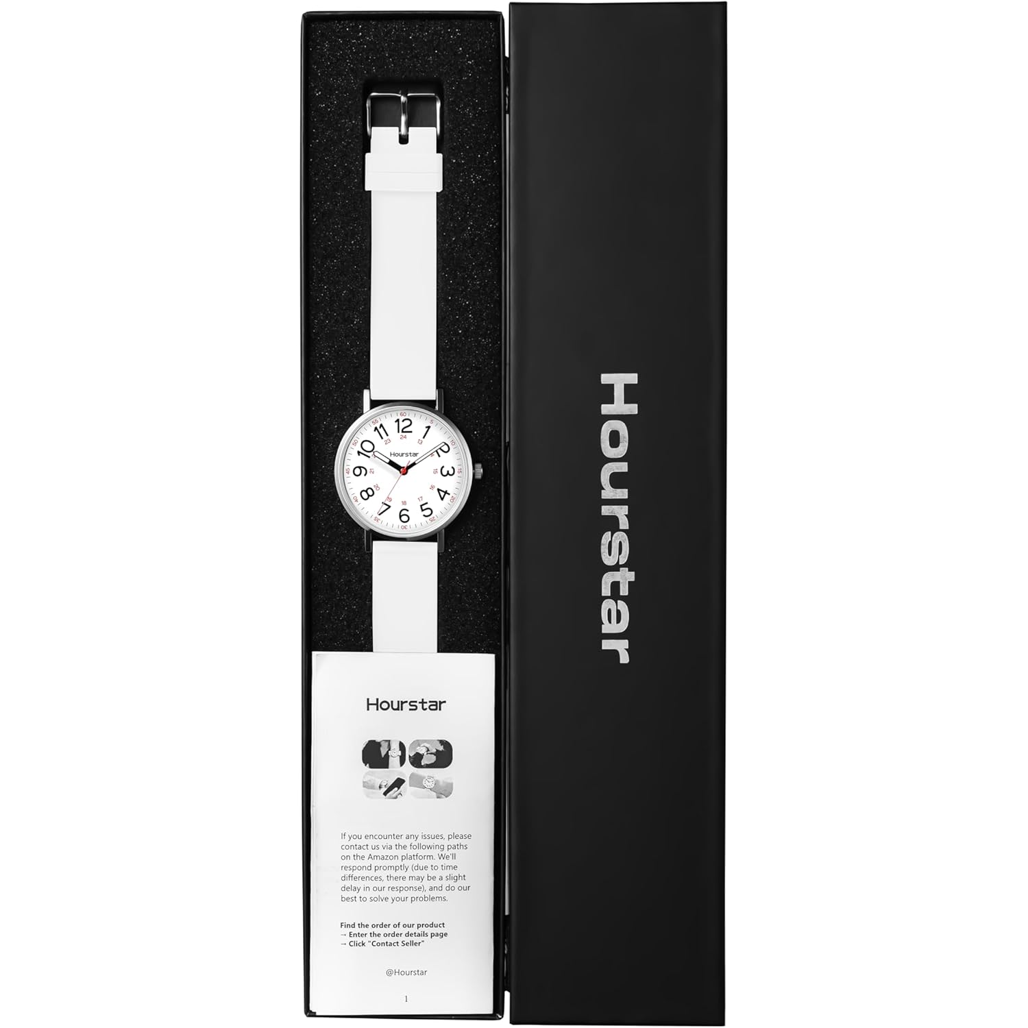 Women's Analog Nurse Watch with Second Hand for Nursing, 12/24 Time, Silicone Band, Easy Read
