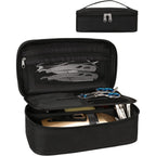 Barber Tool Bag, Hair Clipper Bag Hair Cutting Scissors Storage Bag Shaving Kits Haircut Accessories Organizer Bag Gift For Women (Black)