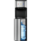 Bottom Loading Water Cooler Dispenser For 3-5 Gallon Bottles, 3 Temperature - Hot, Cold & Room Water With Child Lock, Ideal Design For Home & Office, Satin Silver