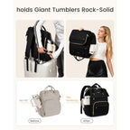 Lovevook Laptop Backpack For Women With Giant Tumbler Holder Pocket,15.6 Inch Waterproof Travel Backpack Purse Computer Laptop Bag,Professional Work College Nurse Teacher Backpack Casual Daypack,Black