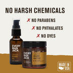 Every Man Jack Beard Oil & Scruff Softening Butter Bundle - Sandalwood Fragrance - Rejuvenates, Hydrates & Styles Dry Beards - Naturally Derived with Cocoa Butter and Shea Butter