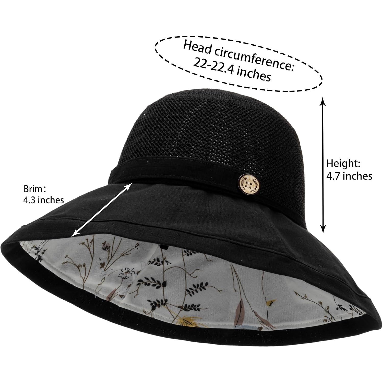 Women'S-Mesh-Sun-Hats Wide-Brim Summer Beach Bucket Caps For Girls Outdoor-Uv-Protection Foldable-Fishing-Hat Chin Strap