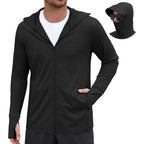 Coofandy Mens Upf 50+ Sun Protection Hoodie Zip Up Lightweight Uv Jacket Long Sleeve Sun Shirt Running Fishing Hiking Outdoor