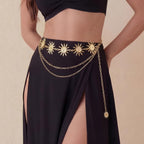 Nackiy Western Chain Belts for Women, Gold/Silver Boho Cowgirl Waist Belt, Sizes 43/47/51in, Dress & Jeans Accessory