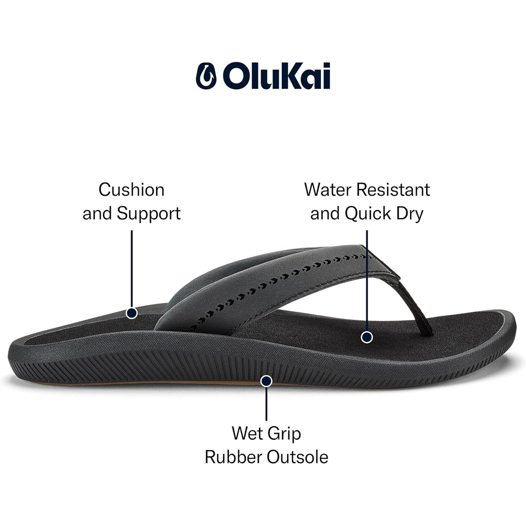 Olukai Ulele Women'S Beach Sandals, Water-Resistant Flip-Flops, Arch Support & Comfort Fit, Lightweight With Enhanced Grip & Traction
