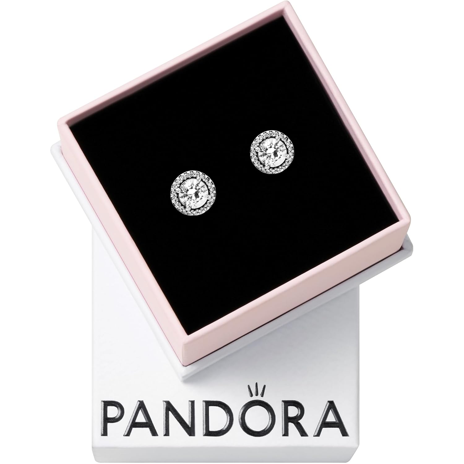 PANDORA Round Sparkle Stud Earrings - Classic Earrings for Women - Great Gift for Women - Made with Sterling Silver & Cubic Zirconia, With Gift Box