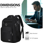 Black Backpack For Men, School Backpack For Boy Teens | 15.6 Inch Laptop Back Pack With Reinforced Straps