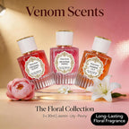 3Pcs Pheromones For Women, Jasmine Lily & Peony Long-Lasting Floral Perfume Collection 3 Fl Oz