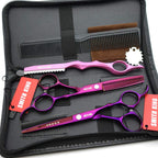 6.0 Inches Professional Hair Cutting Thinning Scissors Set With Razor (Violet)