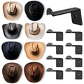 2.8 Inch Hat Hooks For Wall - (8 Pack) Cowboy Hat Rack, Strong Adhesive Cap Holder, Organizer For Baseball Caps, Western Room Decor - Black